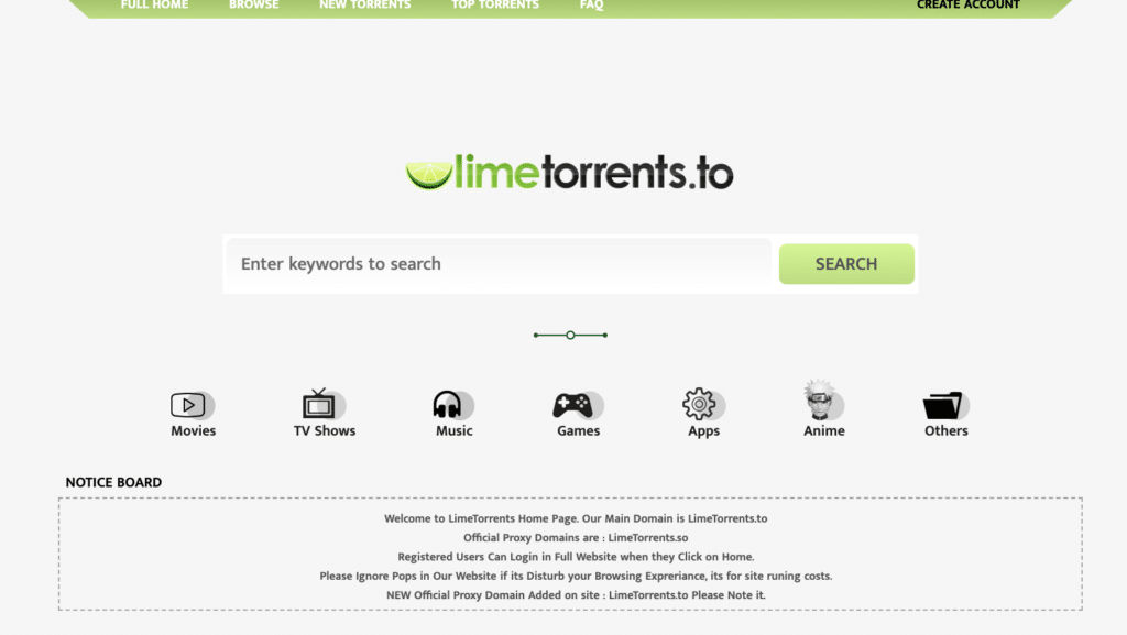 LimeTorrents - RARBG-alternitiv